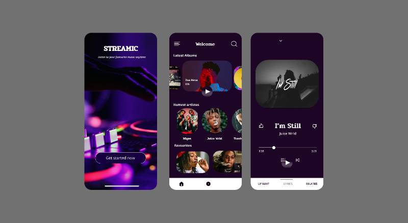 Figma Streamic Music App UI Concept