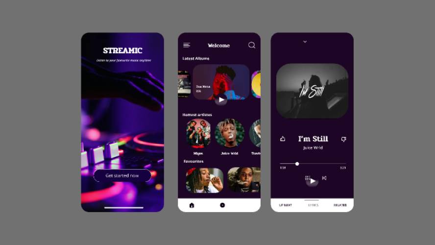 Figma Streamic Music App UI Concept
