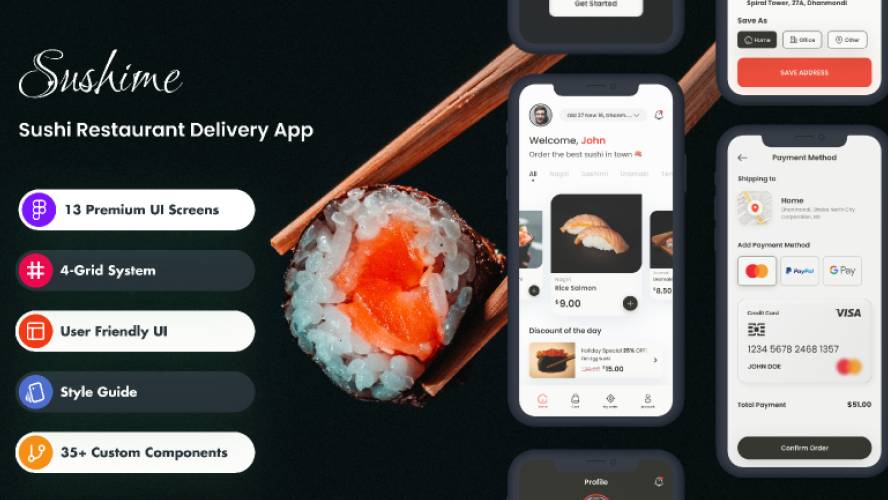Figma Sushime Sushi Home Delivery App