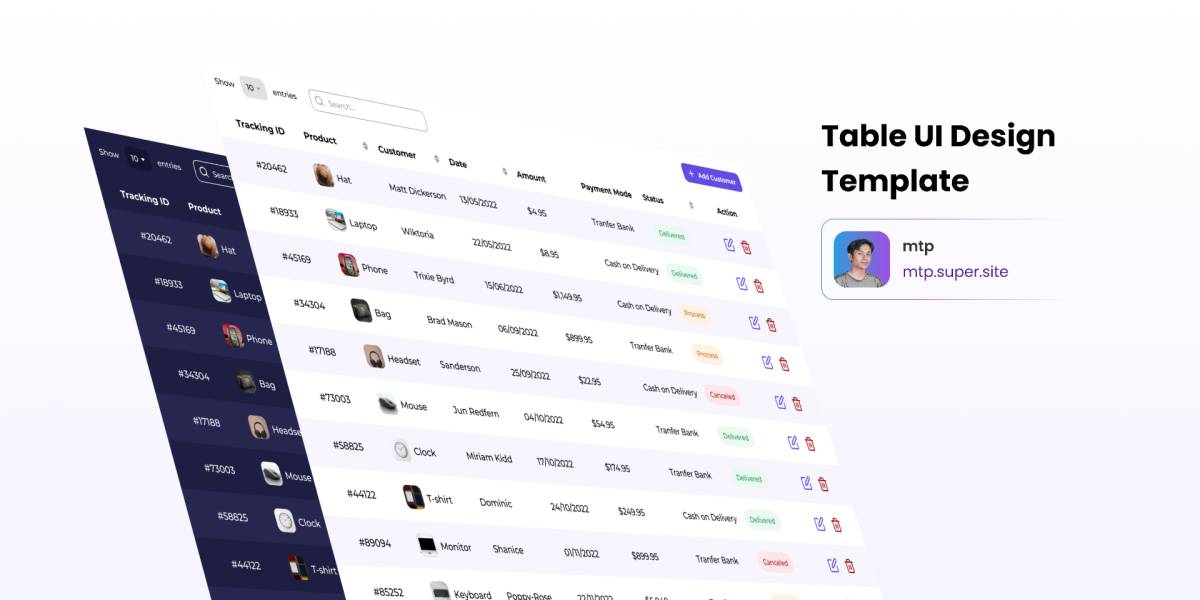 Figma Table UI Design Template