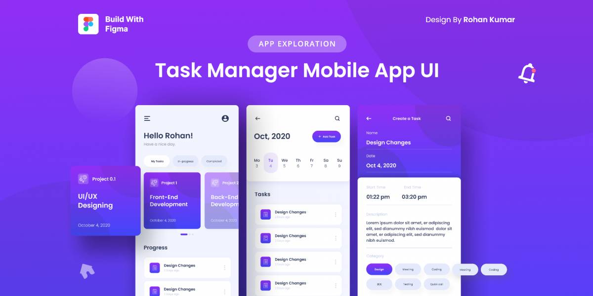 Figma Task manager Mobile app Ui