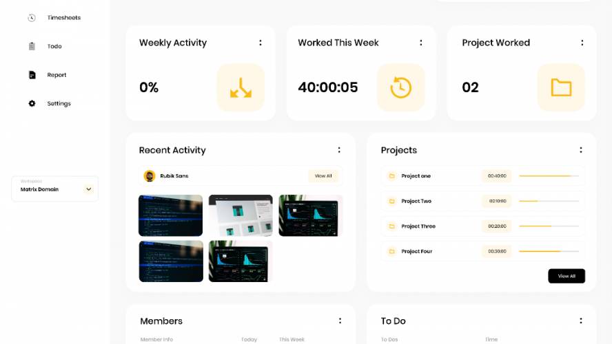 Figma Tasky - Task and Time Management Dashboard