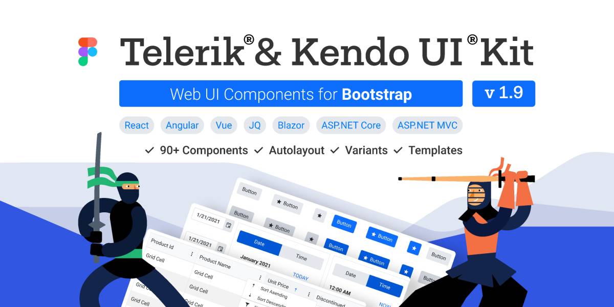 Figma Telerik & KENDO UI Kit for Bootstrap