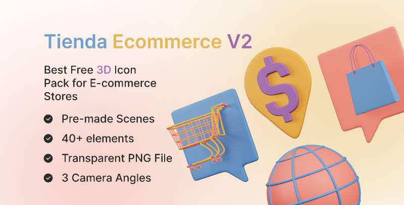 Figma Tienda E-commerce V2 3D Icon Template