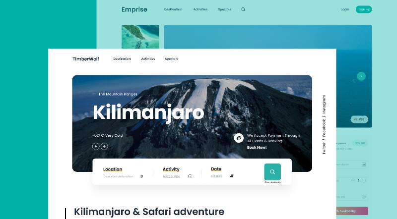 Figma Timber Travel Website Template