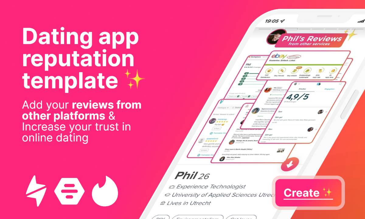 Figma Tinder Bumble Happy Review & Reputation template