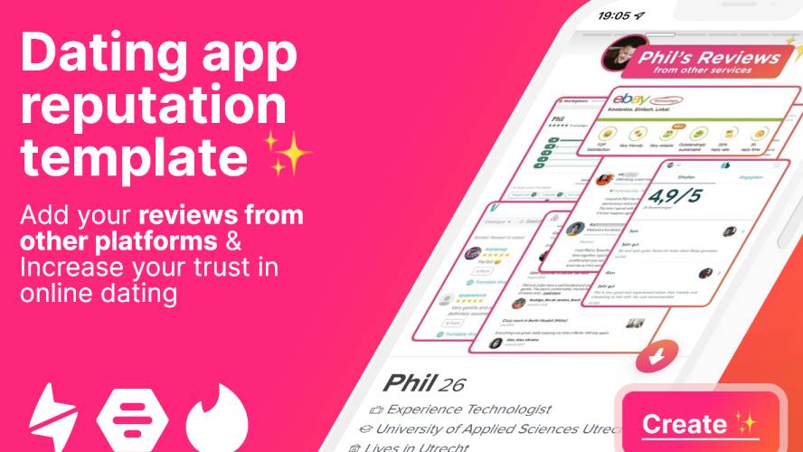 Figma Tinder Bumble Happy Review & Reputation template