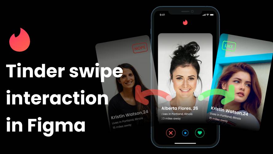 Figma Tinder Swipe interaction