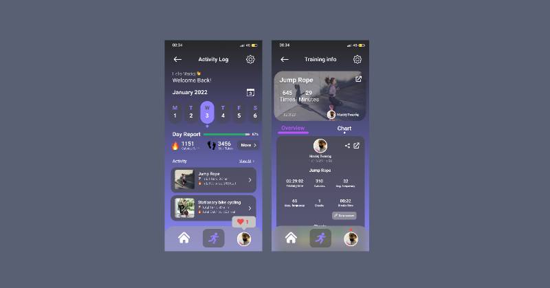 Figma Training App for online PE lessons