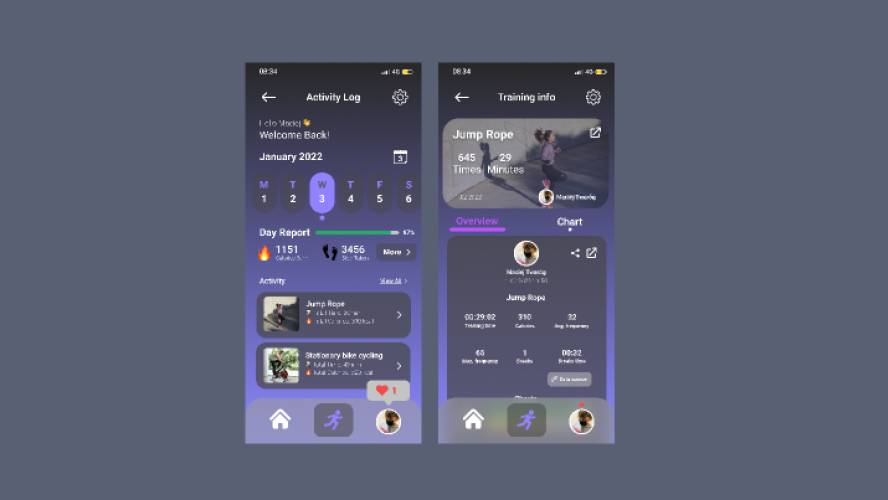 Figma Training App for online PE lessons