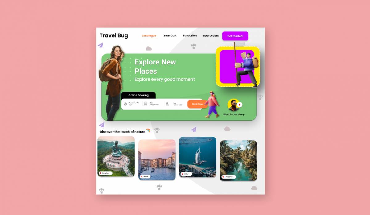 Figma Travel Bug Website Concept