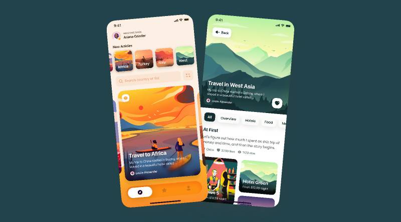 Figma Travel Dribbble Mobile Shot