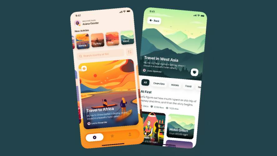 Figma Travel Dribbble Mobile Shot