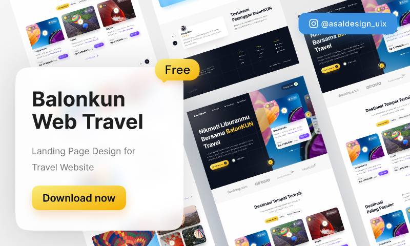 Figma Travel Landing Page Balonkun Web Design