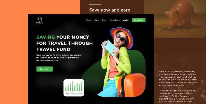 Figma Travel Money Saving Website