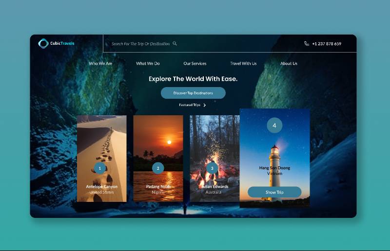 Figma travel & tourism website