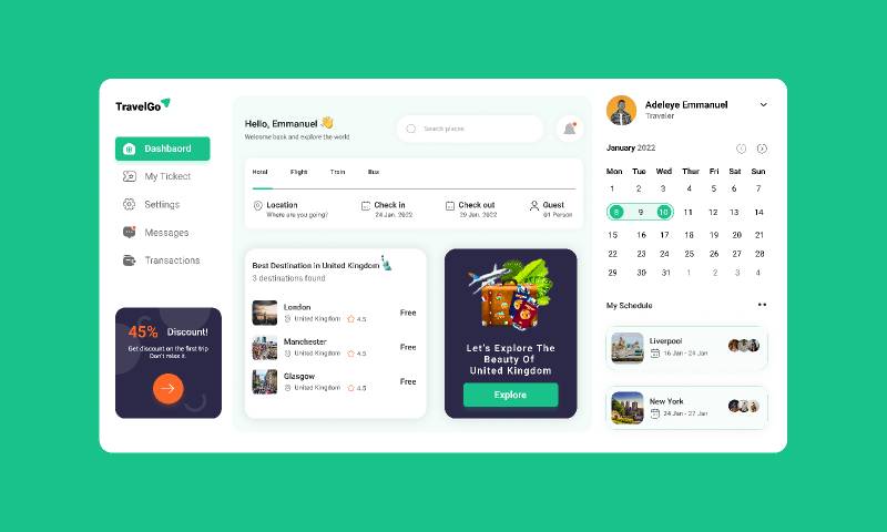 Figma TravelGO Web UI Template