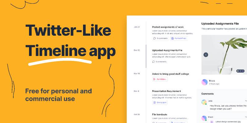 Figma Twitter Like History Timeline App