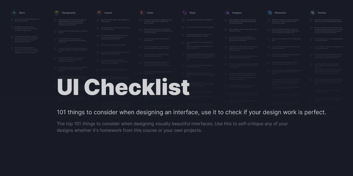 Figma UI Checklist Template