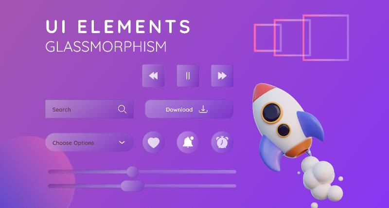 Figma UI Elements Glassmorphism