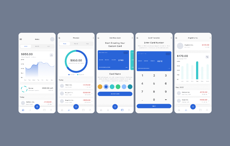 Figma UI kit - Banking & Finance Mobile App Free Download