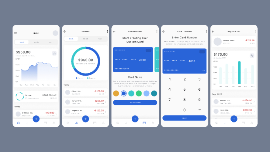 Figma UI kit - Banking & Finance Mobile App Free Download