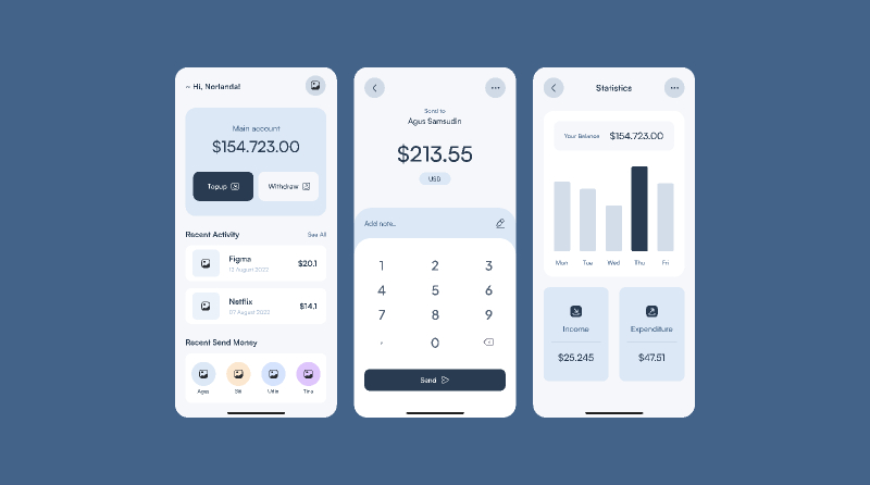 Figma UI kit - Financial Mobile App Free Download