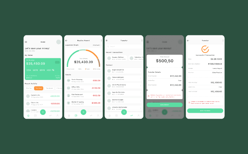 Figma UI kit - Money Manager Mobile App Free Download