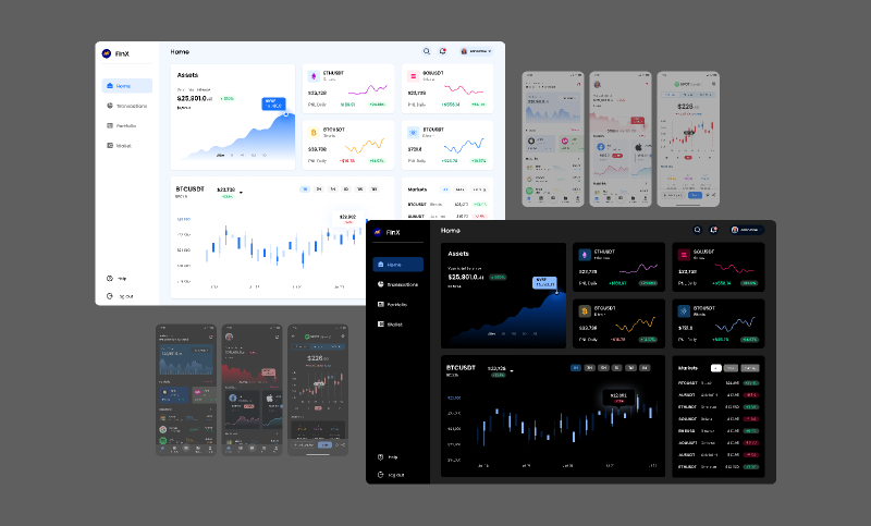 Figma ui kit for Stock investment market figma free download