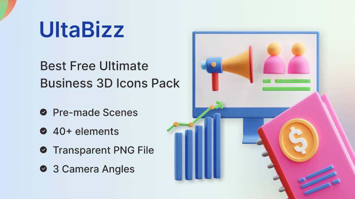 Figma UltaBizz – Best Free Ultimate Business 3D Icons Pack
