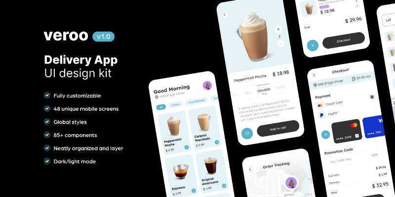 Figma Veroo Delivery App UI Kit