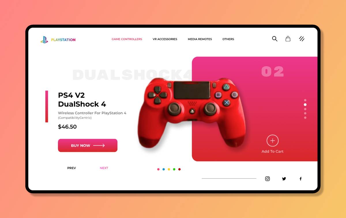 Figma Video Gamming web ui design