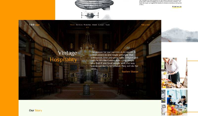 Figma Vintage Hospitality Home Page