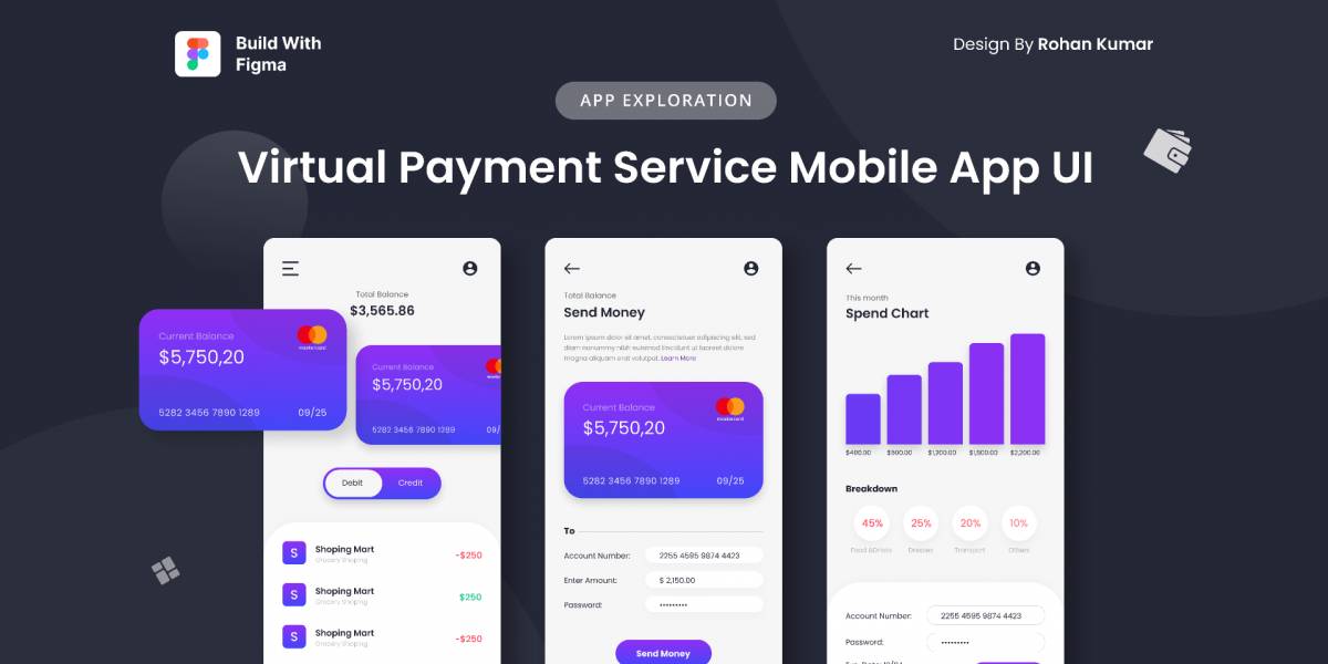 Figma Virtual Payment Service Mobile App UI