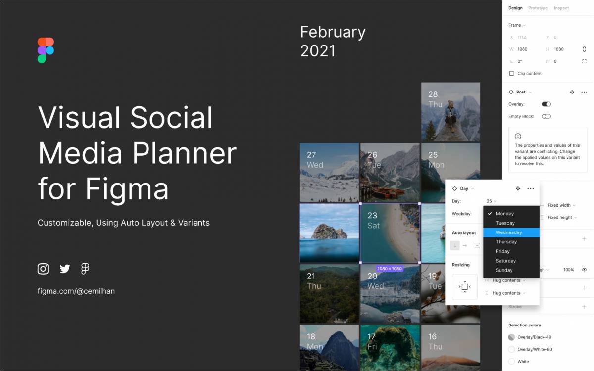 figma Visual Social Media Planner template