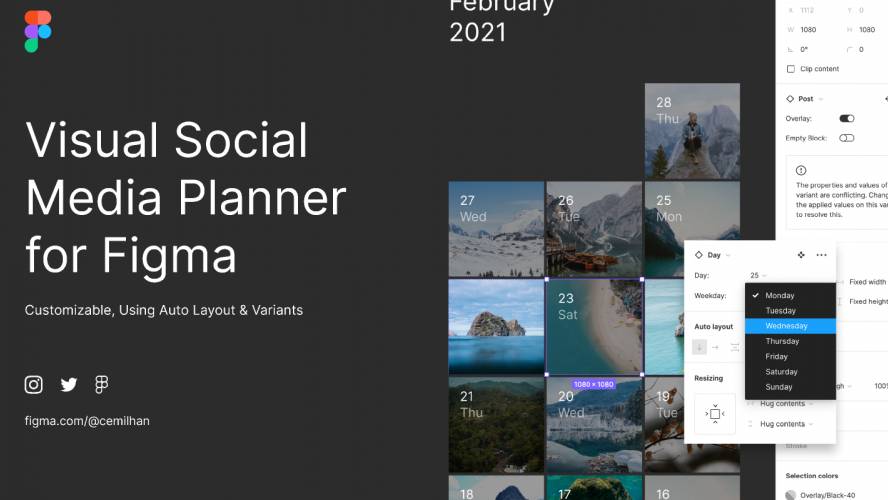 figma Visual Social Media Planner template