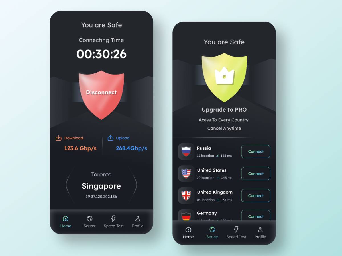 Figma VPN App Ui Design