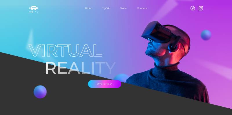 Figma VRity UI web design