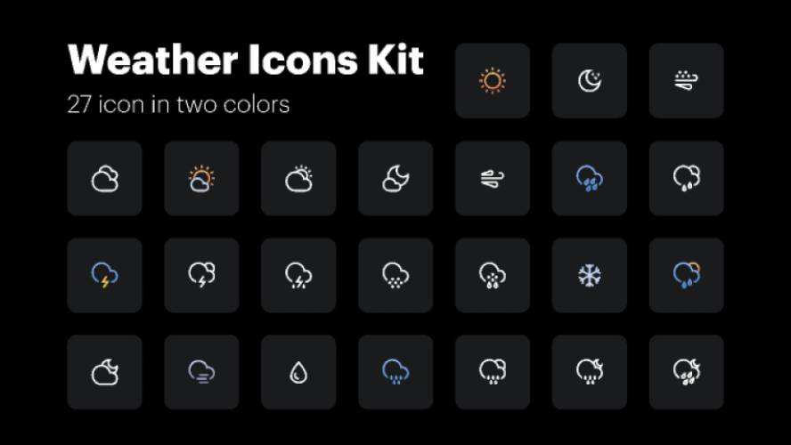 Figma Weather Stroke Icons Kit
