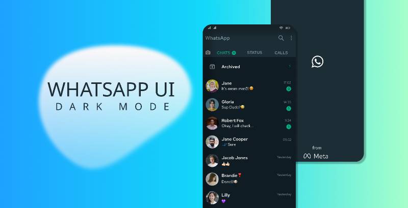 Figma Whatsapp Dark Mode UI