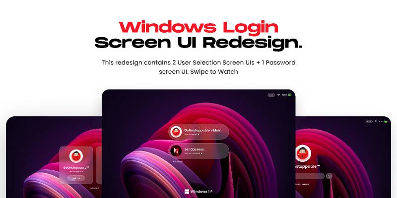 Figma Windows Login Screen Ui Redesign Ui4free