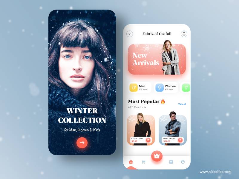 Figma Winter Clothing Store Mobile App Concept