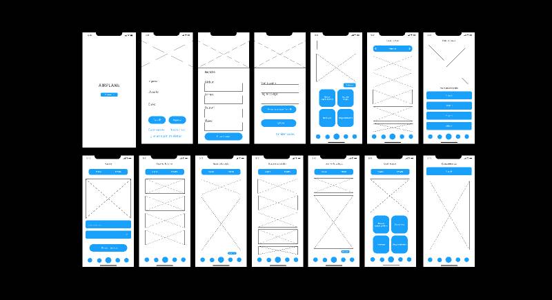 Figma Wireframe Airplane Template