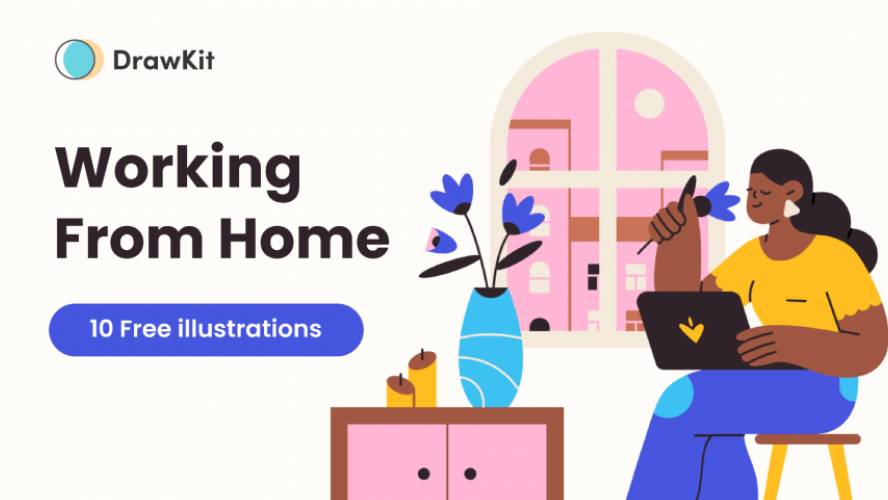 Figma Working from home Illustrations