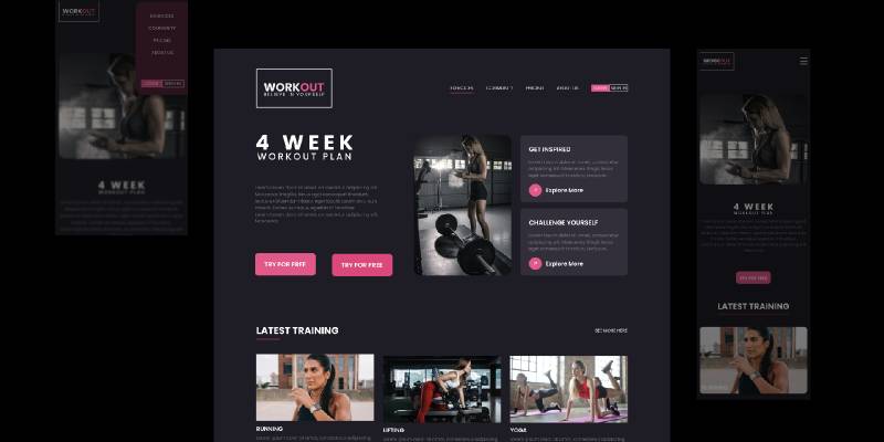 Figma Workout Website Template