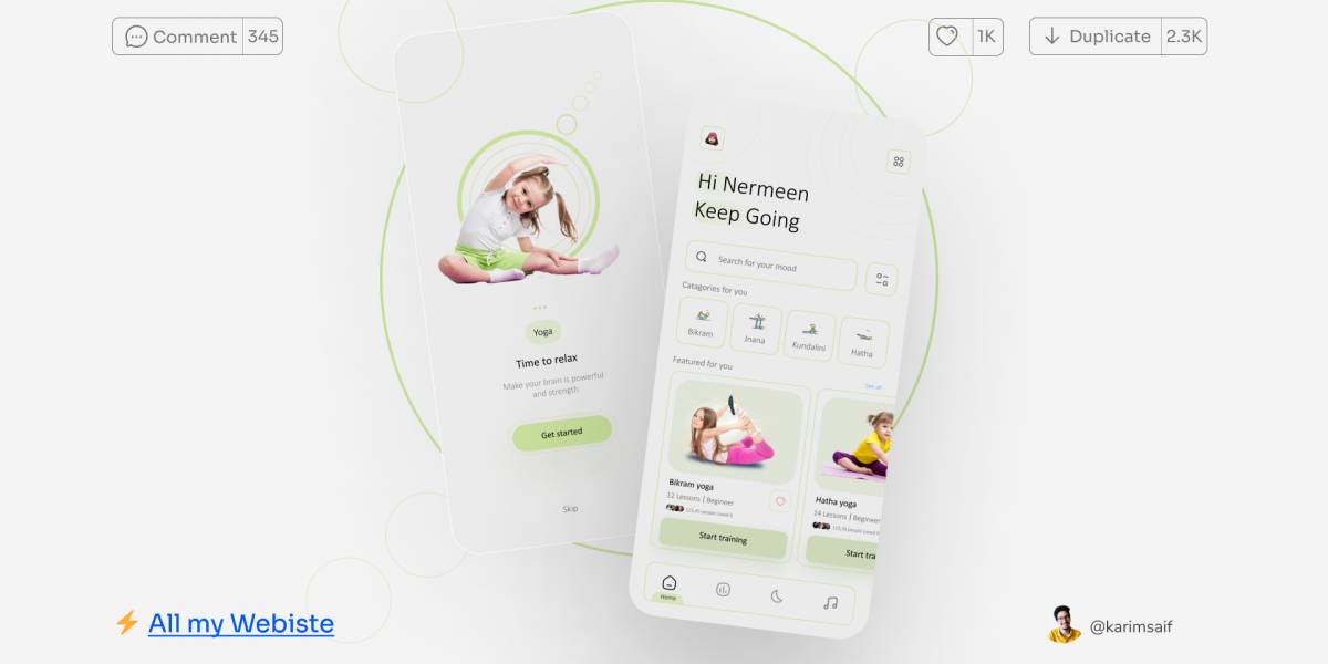 Figma Yoga App Design Free Download