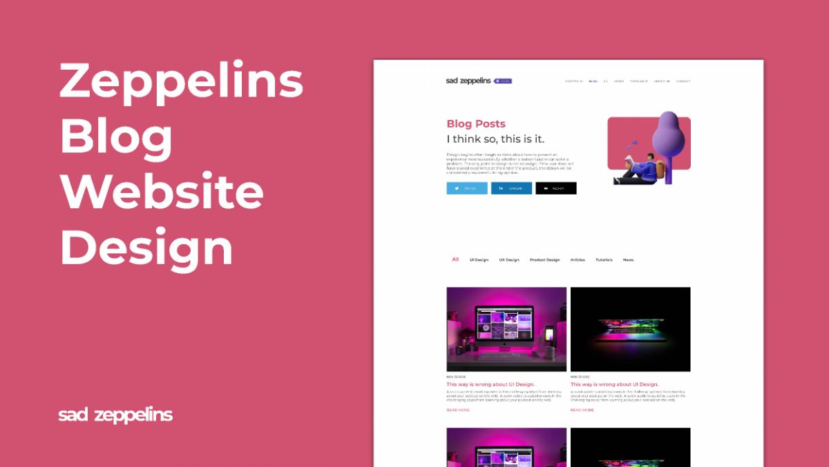 Figma Zeppelins Blog Website Design Free Download