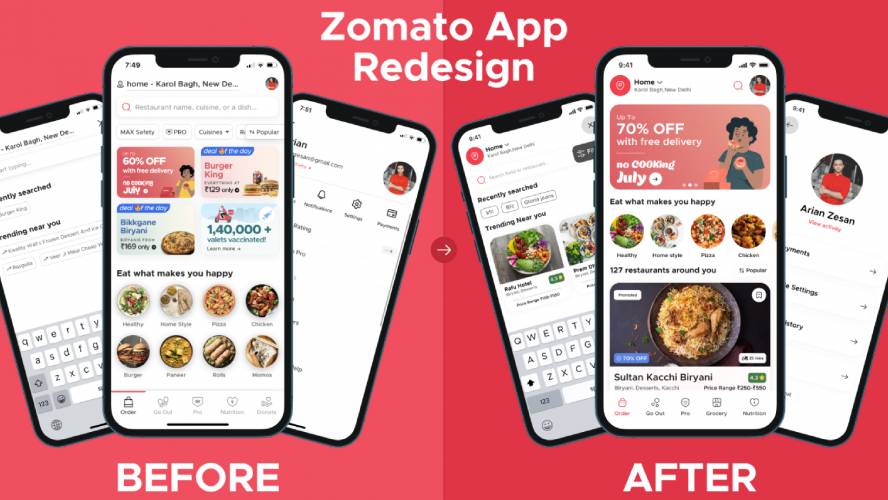Figma Zomato App Redesign Free Download