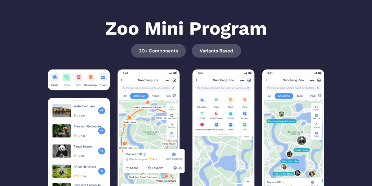 Figma Zoo Mini Program (Tour App Design) Free Template