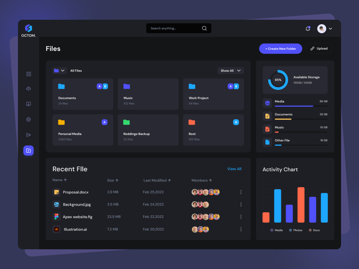 File Management App UI Design